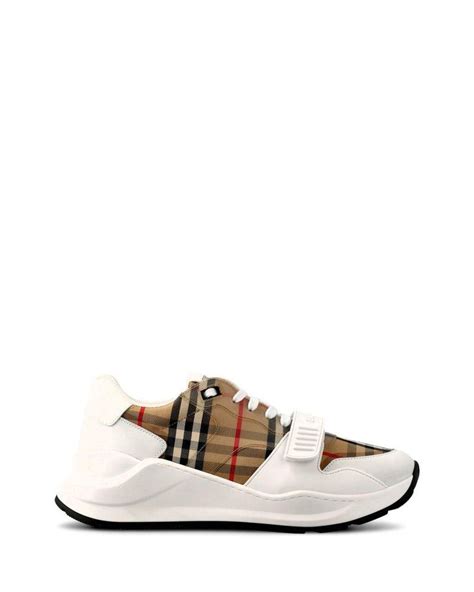 burberry white low tops|Burberry panelled low top sneakers.